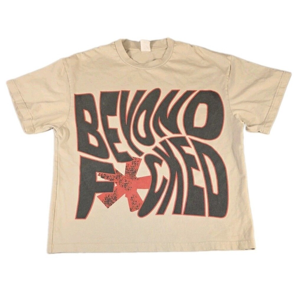Vintage Beyond F☆cked T Shirt Psychedelic Warped Letters Spell Out Mens Medium